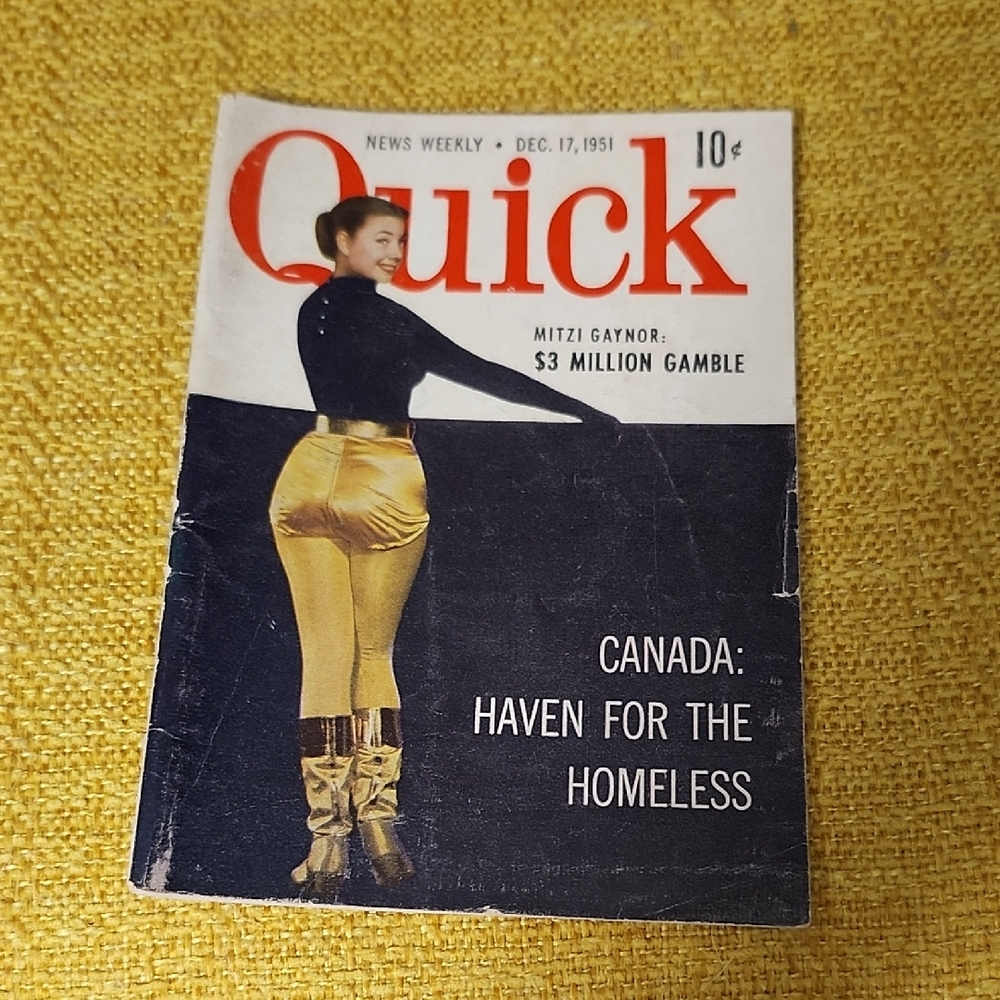 VINTAGE QUICK MAGAZINE with MITZI GAYNOR on the COVER DEC. 1951